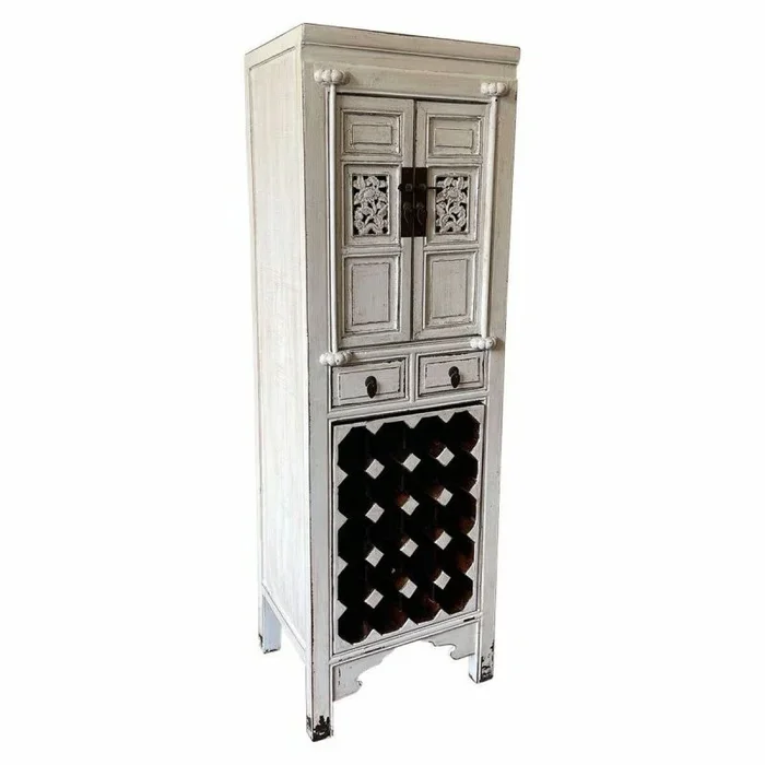Botellero alexandra house living blanco madera madera de olmo 45 x 170 x 55 cm