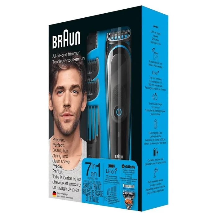Braun All-in-one MGK5045 depiladora para la barba Batería 13 2 cm Negro, Azul