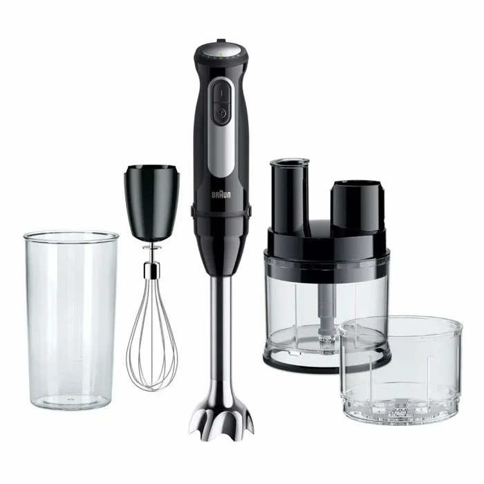 Braun MultiQuick 5 Pro MQ 55755 M, Batidora de Mano con Tecnología PowerBell Plus, Minipimer 25 Velocidades+Turbo, EasyClick Plus, Mini Procesador de Alimentos, Picadora SizeControl, 500ml Vaso, 1000W
