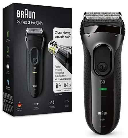 Braun Series 3 ProSkin 3020s – Afeitadora eléctrica/máquina de afeitar recargable, color negro