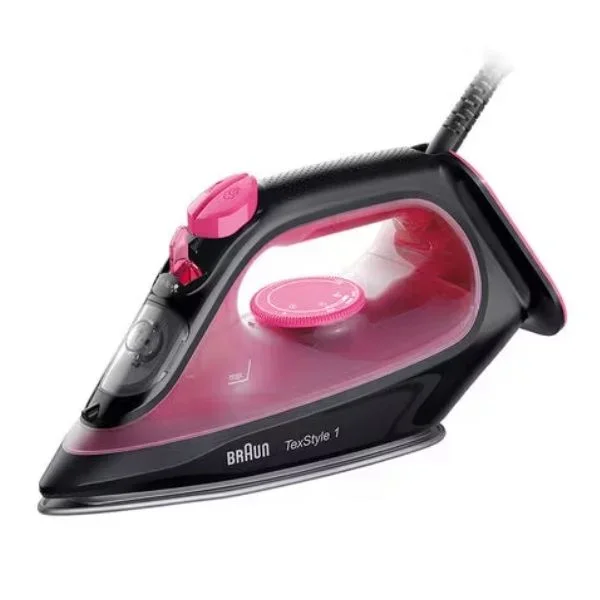 Braun TexStyle 1 Plancha vapor-seco Suela de cerámica 2000 W Negro, Púrpura