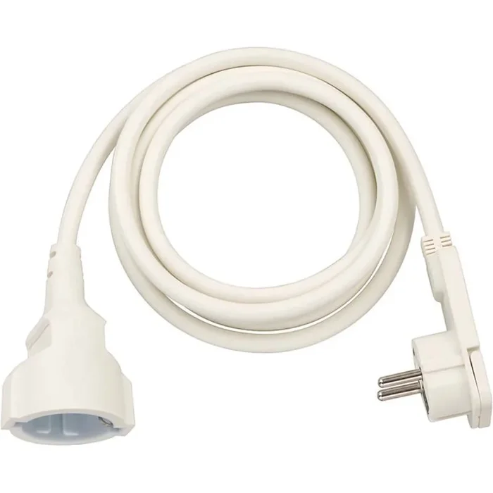Brennenstuhl Cable alargador de Corriente de Enchufe Plano, Interior, Blanco, 2 m