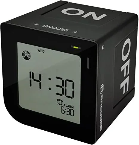 Bresser flipme white radio controlled alarm clock