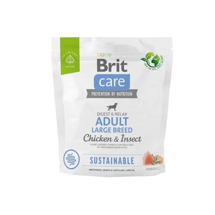 Brit care dog sustainable adult large breed chicken & insect – alimento seco para perros – 1 kg