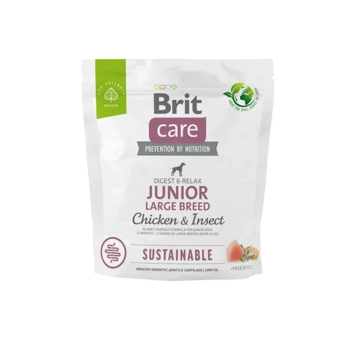 Brit care dog sustainable junior large breed chicken & insect – alimento seco para perros – 1 kg