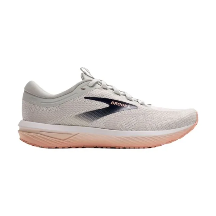 BROOKS Revel 7, Sneaker Mujer, Ostra/Blanco/Melocotón Tropical, 38.5 EU