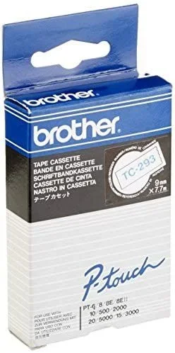Brother Gloss Laminated Labelling Tape – 9mm, Blue/White cinta para impresora de etiquetas TC