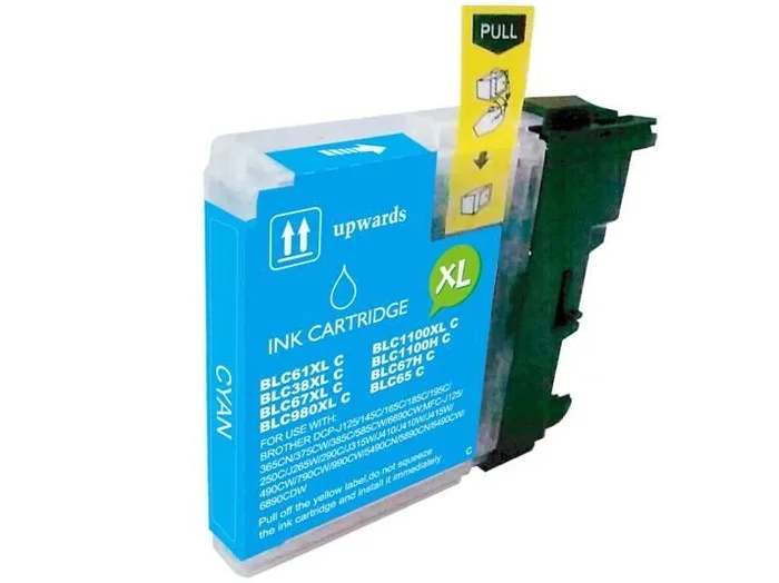 Brother lc980xl/lc1100xl/lc985xl cyan cartucho de tinta generico – reemplaza lc980c/lc1100c/lc985c