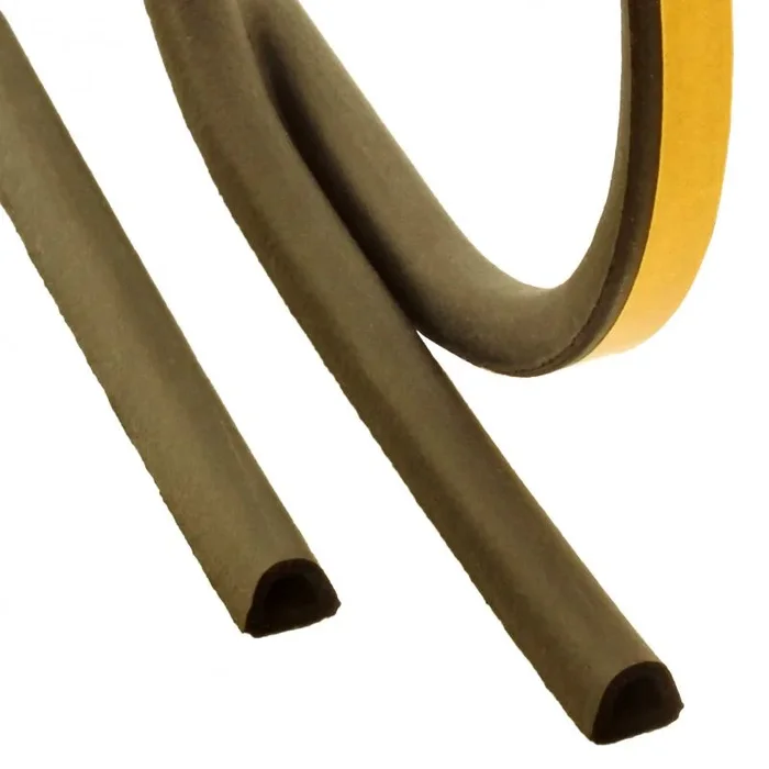 Burlete de goma blanco tipo D 9×7,5 mm, autoadhesivo para puertas y ventanas, aislamiento térmico y acústico, instalación fácil, rollo de 5 metros, uso doméstico