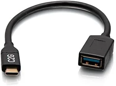 C2G Adaptador y convertidor de USB-C® macho a USB-A hembra, USB 3.2 Gen 1 (5 Gbps)