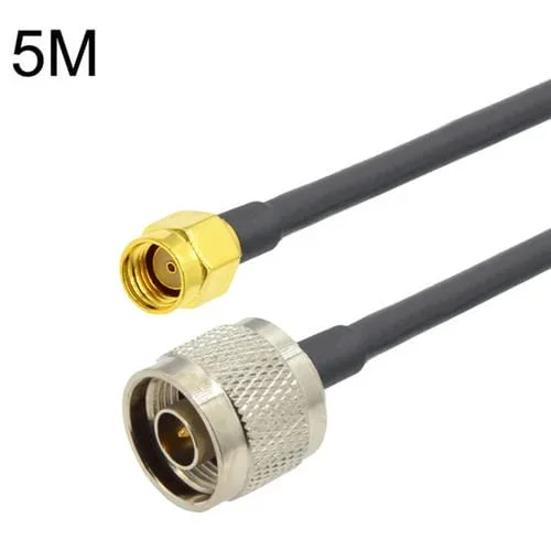 Cable Adaptador Coaxial Rp-Sma Macho a N Macho Rg58 Longitud 5 Metros