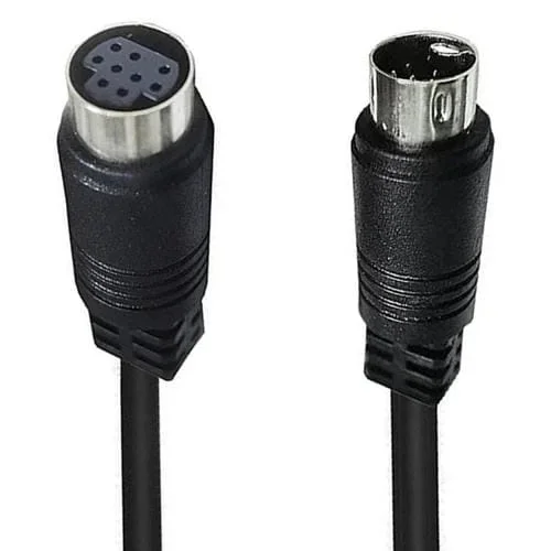 Cable Adaptador Tv Box 9 Pines Macho a Hembra Mini Din 90 Grados 0,5 m (Negro)
