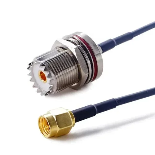 Cable Coaxial RF 15 cm con Conector RG174 SMA Macho a SO239 UHF Hembra