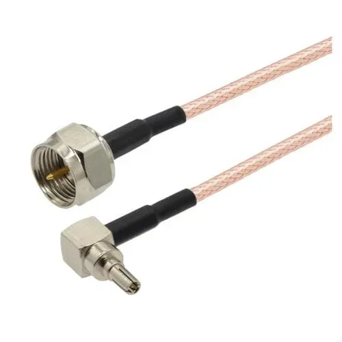 Cable Coaxial RF 30 cm conector macho F recto a conector macho CRC9 90 grados cable puente RG316