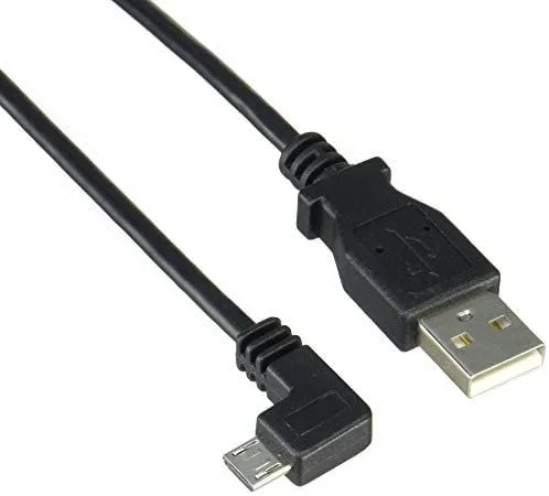 cable de 0,5m micro usb acodado a la izquierda para carga y sincronizacion de smartphones o tablets,garantia lifetime