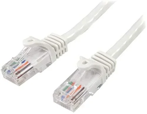 cable de 2m blanco de red fast ethernet cat5e rj45 sin enganche – cable patch snagless,garantia lifetime