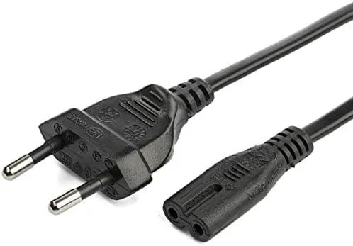 Cable de 2m de Alimentación para Ordenador Portátil o Impresora , UE a C7, 2,5A 250V, 18AWG, Cable de Repuesto para Portátil, Cable Cargador para Ordenador Portátil