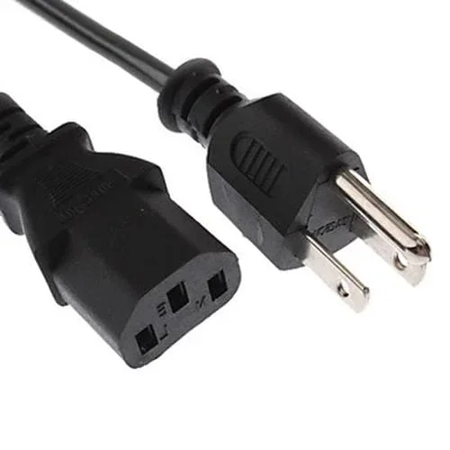 Cable de alimentación CA 3 clavijas universal EE. UU. para computadora, impresora, monitor, enchufe 1,2 m