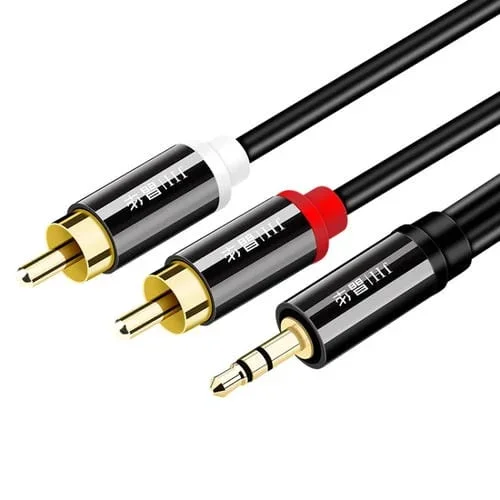 Cable de Audio 1 en 2 Jinghua 3,5mm a 2 RCA para Teléfono Celular y Altavoz de Computadora, 10 m