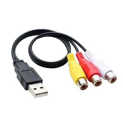Cable de Audio AV USB a 3 RCA Bus 1 Macho 3 Hembra 1,5 Metros