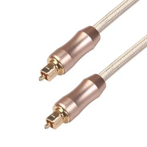 Cable de Audio de Fibra Óptica Qhg02 SPDIF Toslink Trenzado Chapado en Oro 1 m