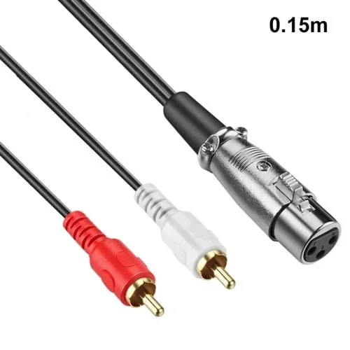 Cable de Audio Estéreo Junsunmay 2 RCA Macho a XLR Hembra 0,15 m