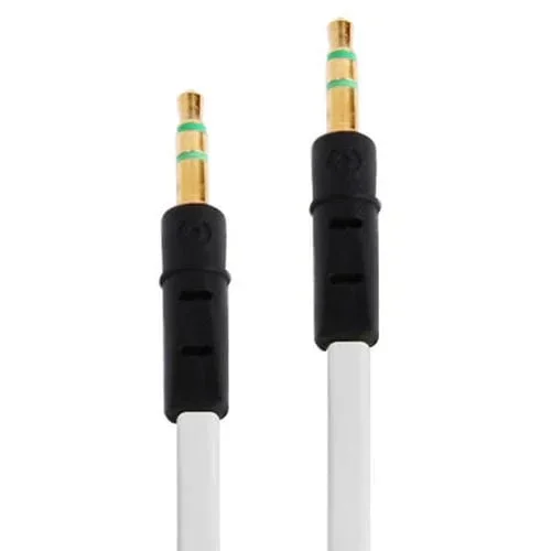 Cable de Auriculares Noodle 3,5 Mm para iPhone 5 4 4S 3Gs 3G iPad iTouch MP3 (Blanco)