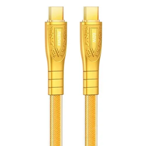 Cable de Carga Rápida Remax Rc-C166 Prime 1,2 m 60 W Tipo C a Tipo C (Dorado)