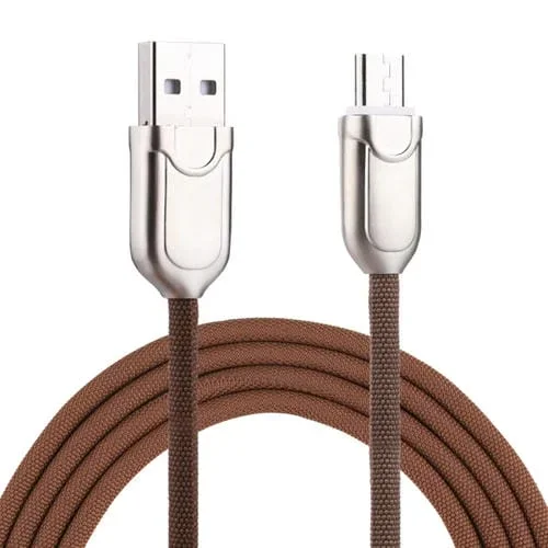 Cable de Cargador Rápido Micro USB a USB 2.0 1M 2A Sincronización Datos (Marrón)