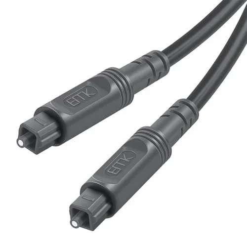 Cable de Conexión de Fibra Óptica de Audio Digital 25M EMK OD4.0MM Puerto Cuadrado a Puerto Cuadrado (Gris Plateado)
