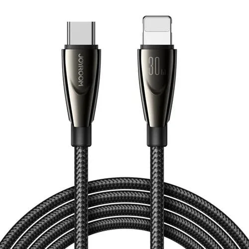 Cable de datos Joyroom Sa31-Cl3 USB-C a 8 Pines 30W Carga Rápida 1,2 m (Negro)