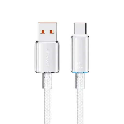 Cable de Datos Usams USB A Tipo C Carga Rápida 6A 1,2 m (Blanco)