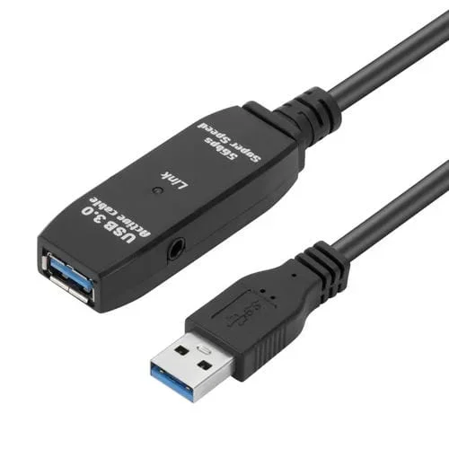 Cable de Extensión USB 3.0 Macho a Hembra para Sincronización de Datos de Súper Velocidad, 15 Metros