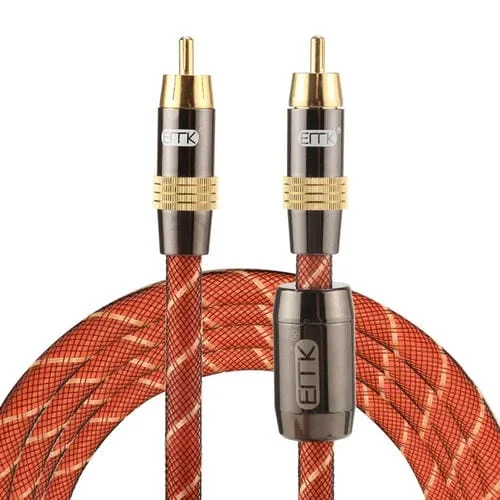 Cable de Interconexión Coaxial Digital RCA a RCA Emk Tz 2M OD8.0mm Cabeza Metálica Chapada en Oro Audio/Video