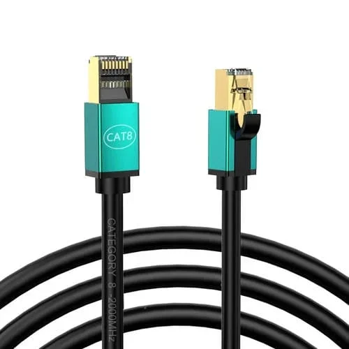 Cable de Red Cat8 10 Gigabit Ancho de Banda Fibra para Hogar 10 M (Verde)