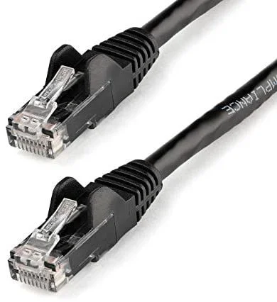 Cable de Red Ethernet Snagless Sin Enganches Cat 6 Cat6 Gigabit 1m – Negro