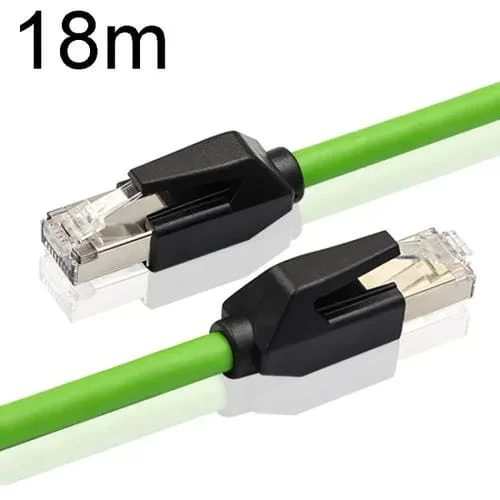 Cable Industrial Gigabit Cat6 de Doble Blindaje de 18 M para Cadena de Arrastre Flexible y Resistente a Vibraciones