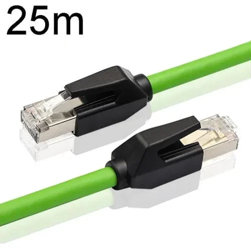 Cable Industrial Gigabit Cat6 de Doble Blindaje de 25 M para Cadena de Arrastre Flexible y Resistente a Vibraciones