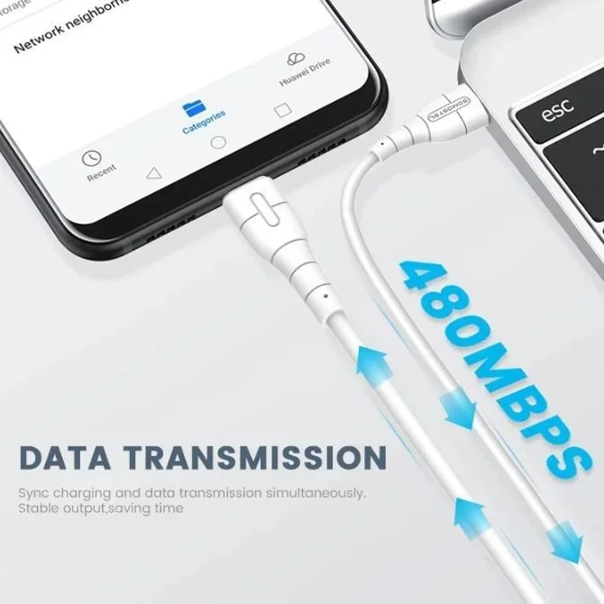 Cable somostel sms-bp14 typ-c 3.1a fast charging 1m black