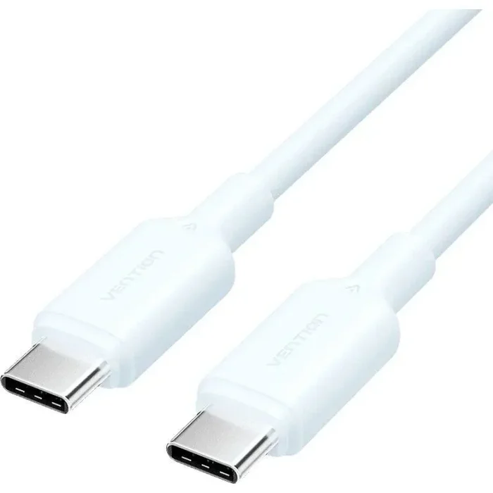 Cable usb 2.0 tipo-c 3a vention trcsh/ usb tipo-c macho – usb tipo-c macho/ hasta 60w/ 480mbps/ 2m/ azul