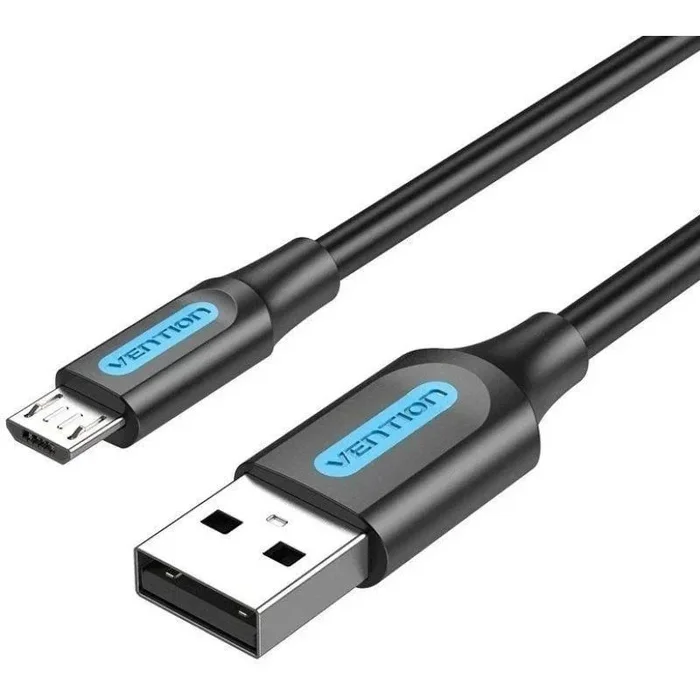 Cable usb 2.0 vention colbc/ usb macho – microusb macho/ hasta 60w/ 480mbps/ 25cm/ negro
