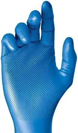 Caja 50 guantes desechables nitrilo azul sin polvo talla 10 juba