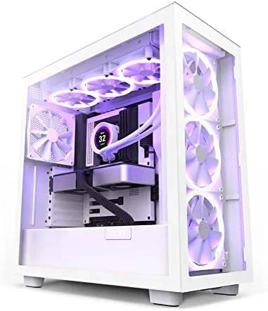 Caja atx semitorre nzxt h7 elite blanca cristal transparente cm-h71ew-01