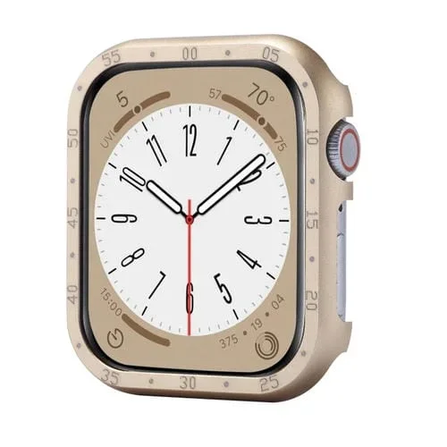 Caja con Marco de Reloj para Apple Watch Series 9/8/7 de Aleación de Aluminio 41mm (Dorado)
