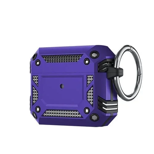 Caja de Auriculares TPU + PC con Gancho Anti-Otoño para AirPods 3 (Púrpura)