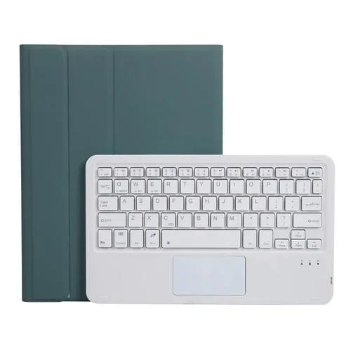 Caja de Cuero A11B-A para Teclado con Control Táctil para iPad Air 4 2020 10.9 / Pro 11 Inch (Verde Oscuro)