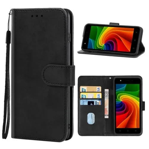 Caja de Cuero para Teléfono Tecno F2 (Negro)