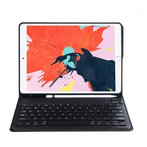 Caja de Cuero Teclado Bluetooth C-11B Desmontable Ranura Bolígrafo iPad Pro 11 (2021) (Negro)