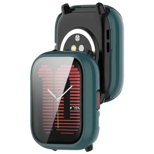 Caja de Reloj para Amazfit Aactive PC con Vidrio Templado Integrada (Verde)