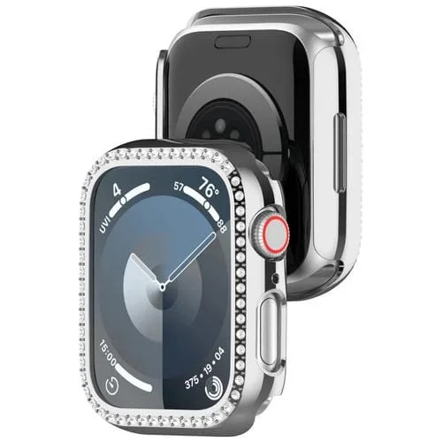 Caja de Reloj para Apple Watch Series 8 45mm con Hueco de Diamante (Plateado)